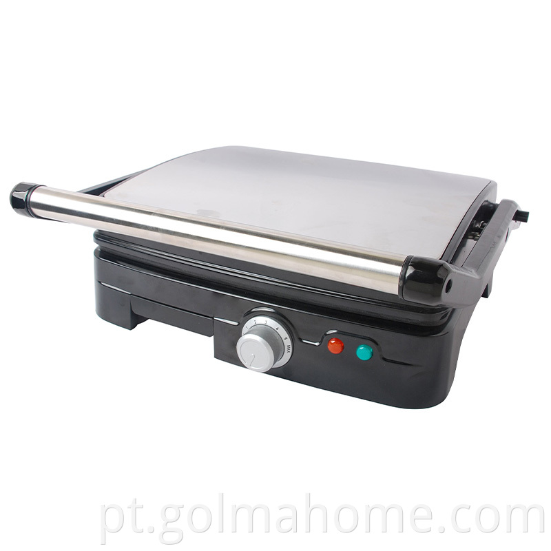 Anbo capa de aço inoxidável grill elétrico sanduíche Press Contato Grill Panini Maker